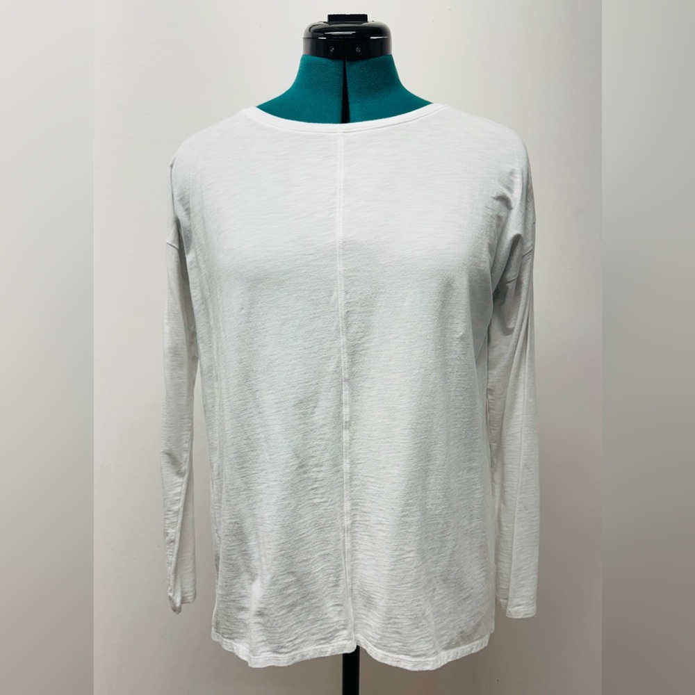 Max Studio Women’s Size M White Essential Long Sleeve Shirt
